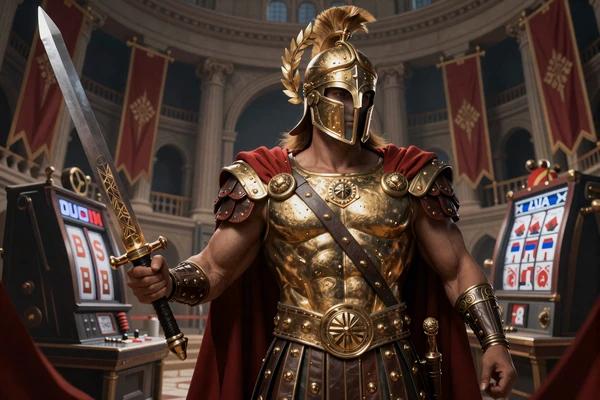 Gladiator Ways Slot-Artwork von Red Tiger im Manga-Gladiator-Stil